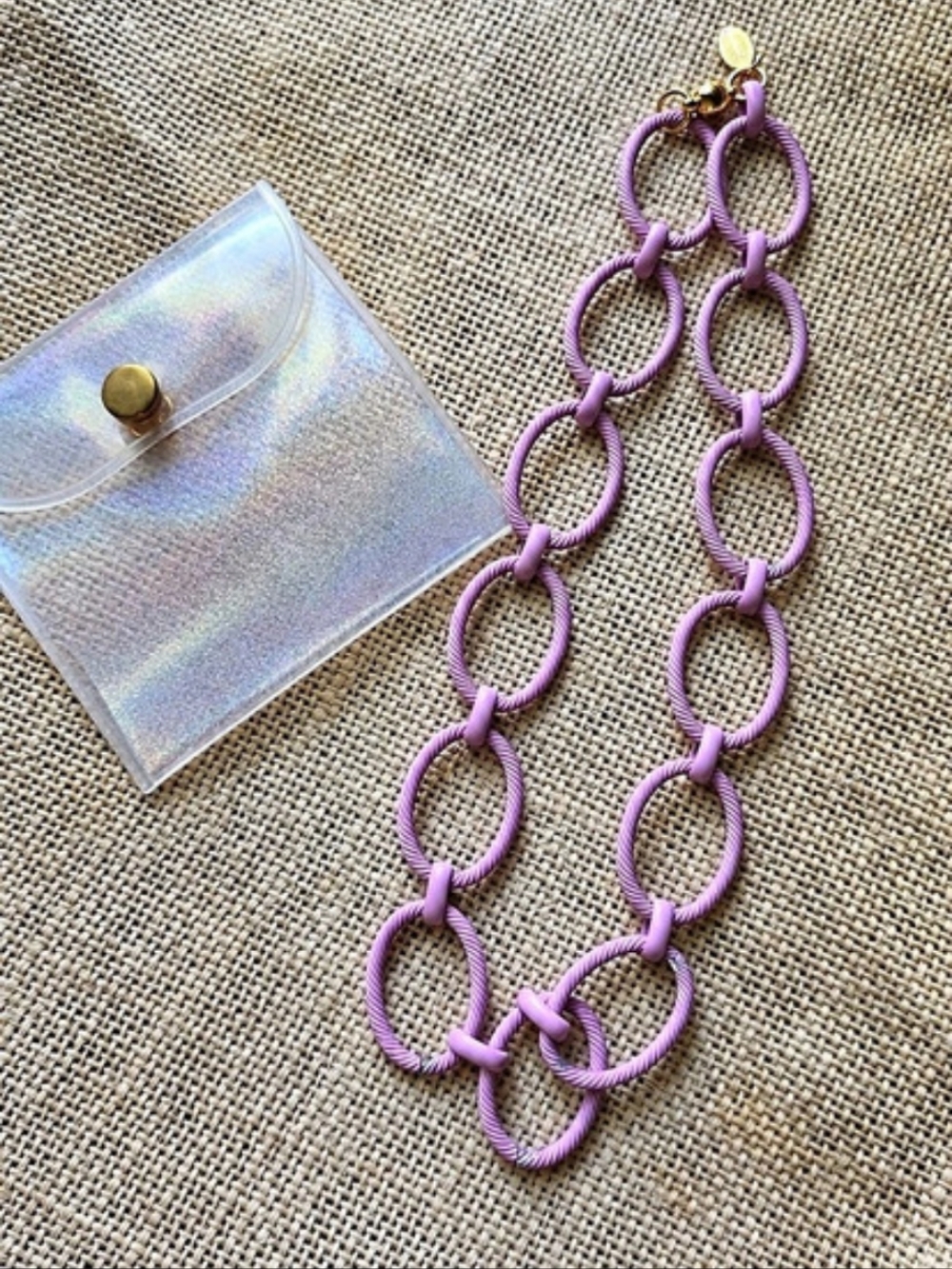 Melania Clara Lilac Link Necklace Like New